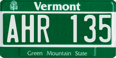 VT license plate AHR135