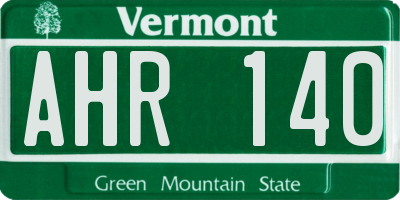 VT license plate AHR140