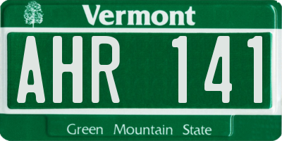 VT license plate AHR141