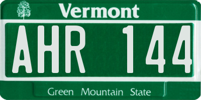 VT license plate AHR144