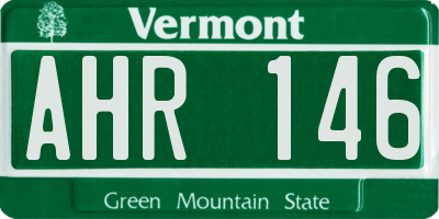 VT license plate AHR146