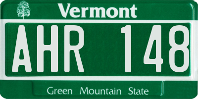 VT license plate AHR148