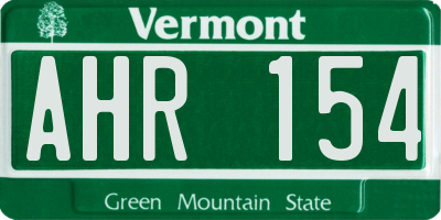 VT license plate AHR154