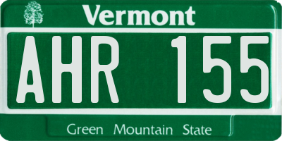 VT license plate AHR155