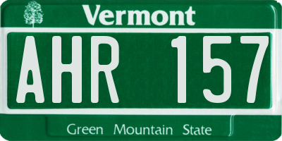 VT license plate AHR157