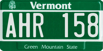 VT license plate AHR158
