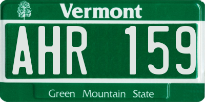 VT license plate AHR159