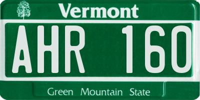 VT license plate AHR160