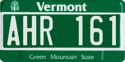 VT license plate AHR161