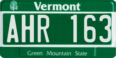 VT license plate AHR163