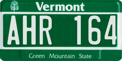 VT license plate AHR164
