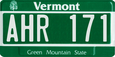 VT license plate AHR171