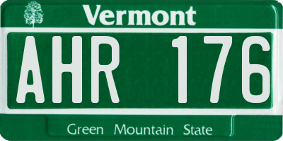 VT license plate AHR176