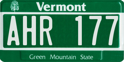 VT license plate AHR177