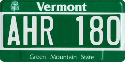VT license plate AHR180