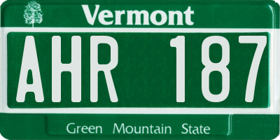 VT license plate AHR187