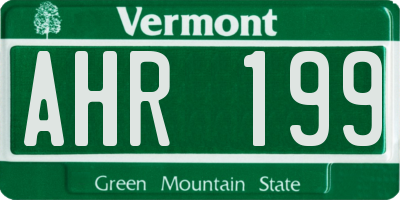 VT license plate AHR199