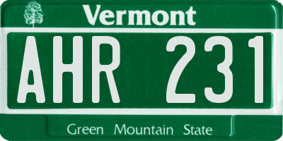 VT license plate AHR231