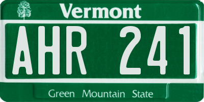 VT license plate AHR241