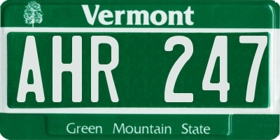 VT license plate AHR247