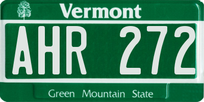 VT license plate AHR272