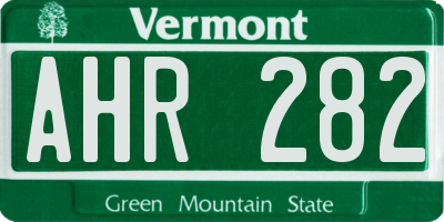 VT license plate AHR282