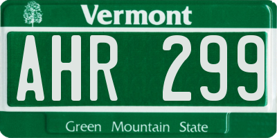 VT license plate AHR299