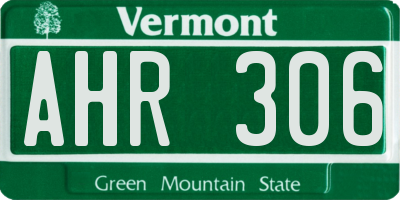 VT license plate AHR306