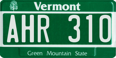 VT license plate AHR310