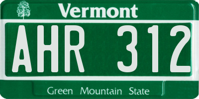 VT license plate AHR312