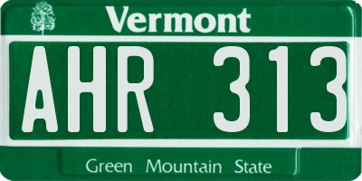 VT license plate AHR313