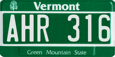 VT license plate AHR316