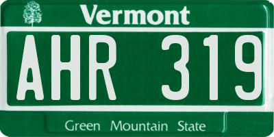 VT license plate AHR319