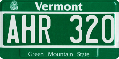 VT license plate AHR320