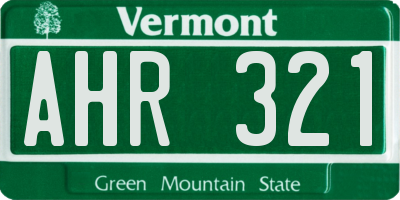 VT license plate AHR321