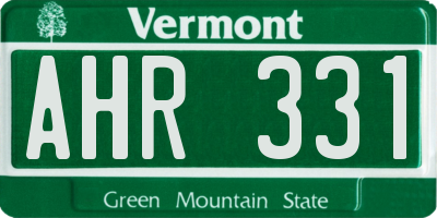 VT license plate AHR331