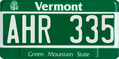VT license plate AHR335