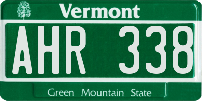 VT license plate AHR338