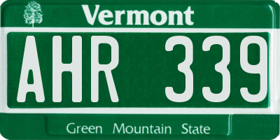 VT license plate AHR339