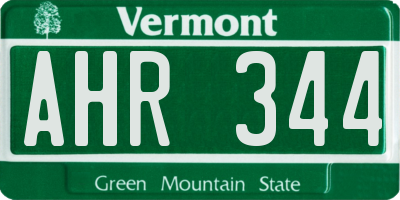 VT license plate AHR344