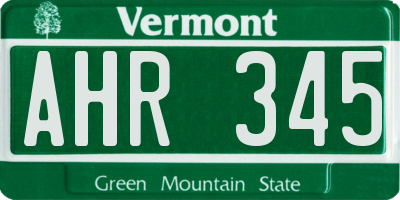 VT license plate AHR345