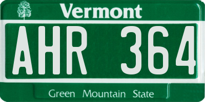 VT license plate AHR364