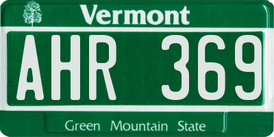 VT license plate AHR369