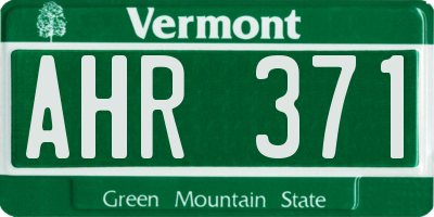 VT license plate AHR371