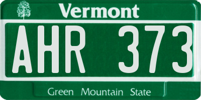 VT license plate AHR373