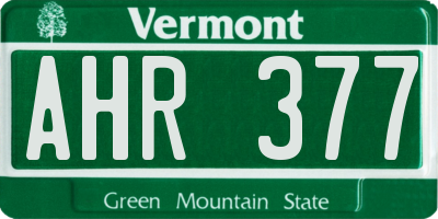 VT license plate AHR377