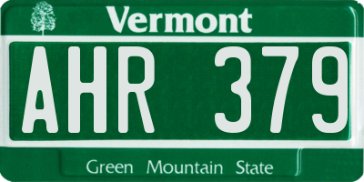 VT license plate AHR379