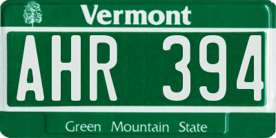 VT license plate AHR394
