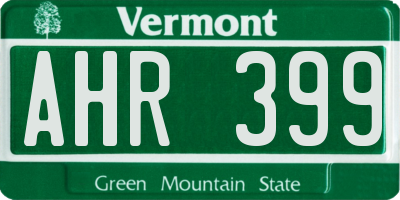 VT license plate AHR399