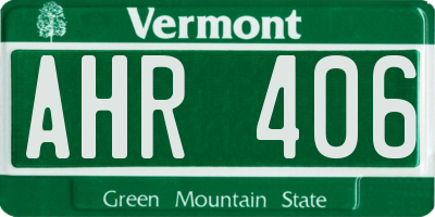 VT license plate AHR406